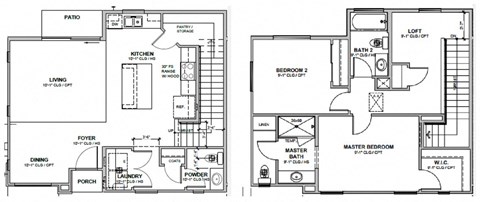 2-bedroom and 2-half bath 2 story townhome for rent at Village Greens of Queen Creek